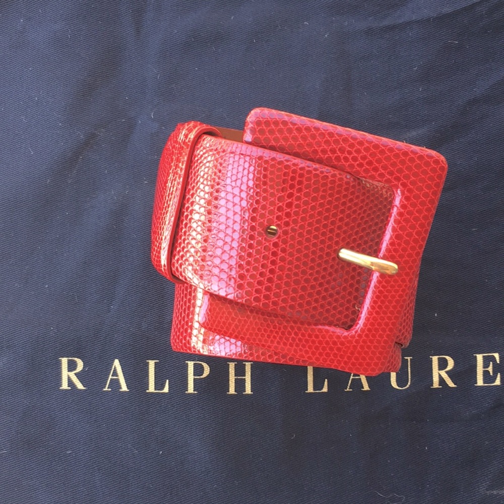 Ralph Lauren collection red lizard belt